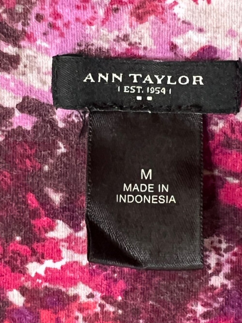 Ann Taylor Womens Dress Size M Pinks Magenta Sleeveless V-Neck Cotton Knit Dress - Picture 11 of 11